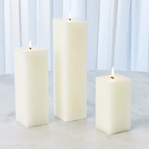 Global Views Square Pillar Candle - Unscented
