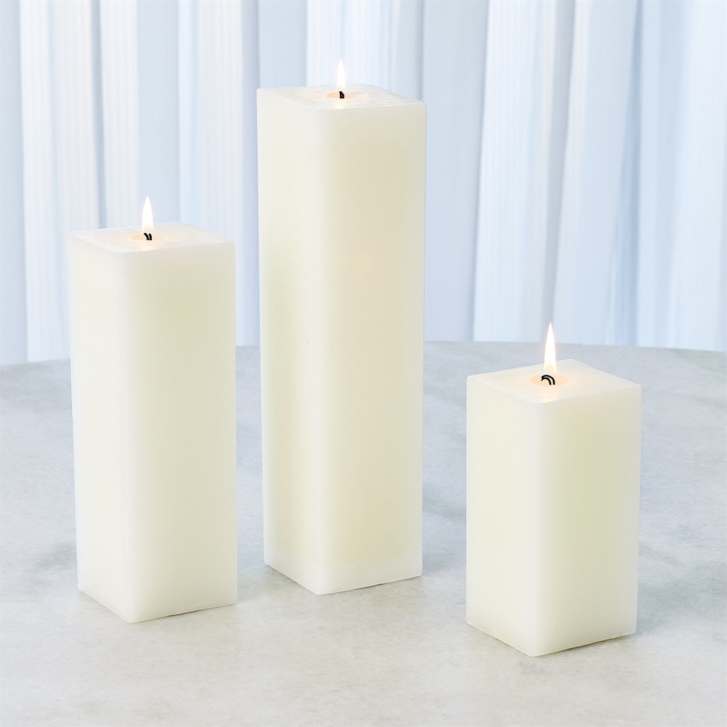 Global Views Square Pillar Candle - Unscented