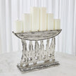 Global Views Brutalist Candelabra - Silver Leaf