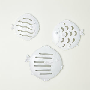 Global Views Wall Mount Fish - Matte White