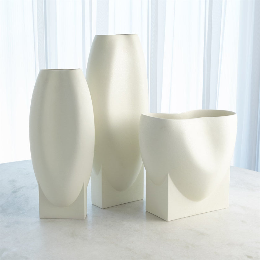 Global Views Orpheus Vases & Bowl - Ivory