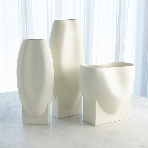 Global Views Orpheus Vases & Bowl - Ivory