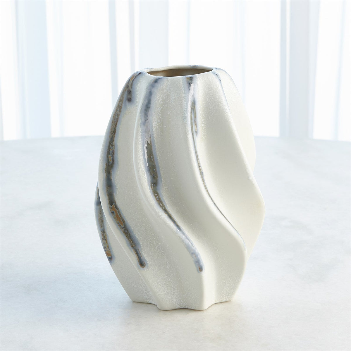 Global Views Twist Vase - Indigo Drip