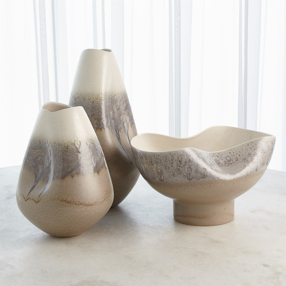 Global Views Cream Rises Dented Collection