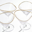 Global Views Hammered Martini Glasses with Gold Rim - Set of 4