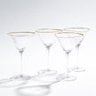 Global Views Hammered Martini Glasses with Gold Rim - Set of 4