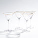 Global Views Hammered Martini Glasses with Gold Rim - Set of 4