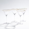 Global Views Hammered Martini Glasses with Gold Rim - Set of 4