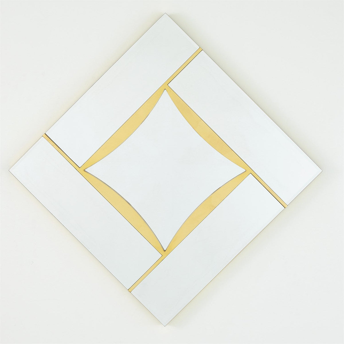 Global Views Diamond Shape Mirror - Gold Leaf