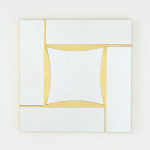 Global Views Diamond Shape Mirror - Gold Leaf