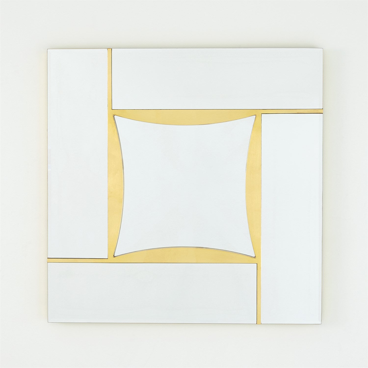 Global Views Diamond Shape Mirror - Gold Leaf