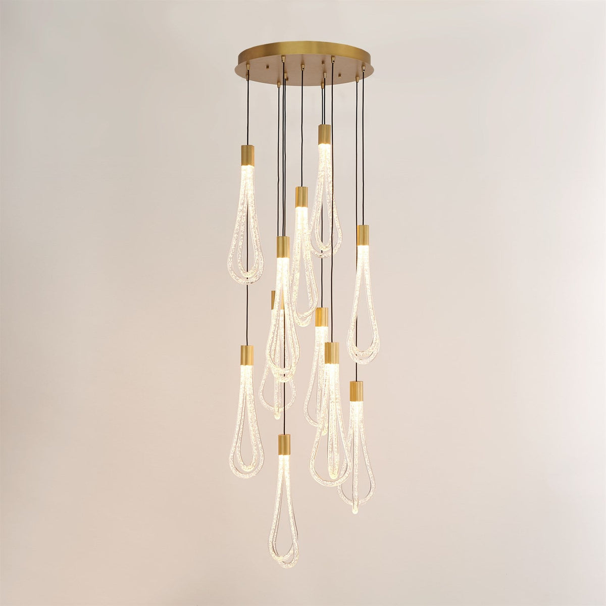 Global Views Round Layered Raindrop Chandelier