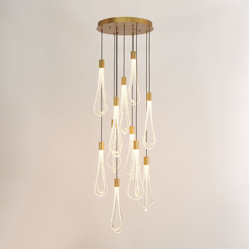 Global Views Round Layered Raindrop Chandelier