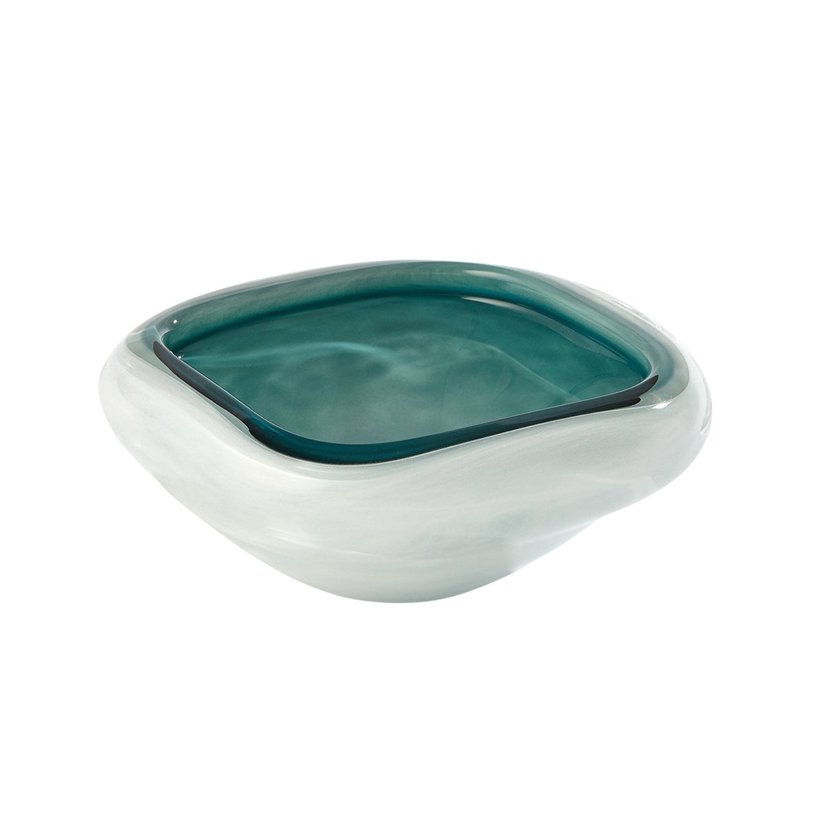 Global Views Square Cased Glass Bowl - Azure