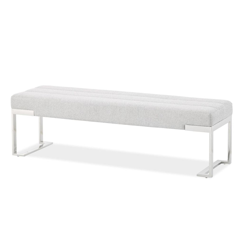 Michael Amini Tulip Accent Bench - Gray/Chrome