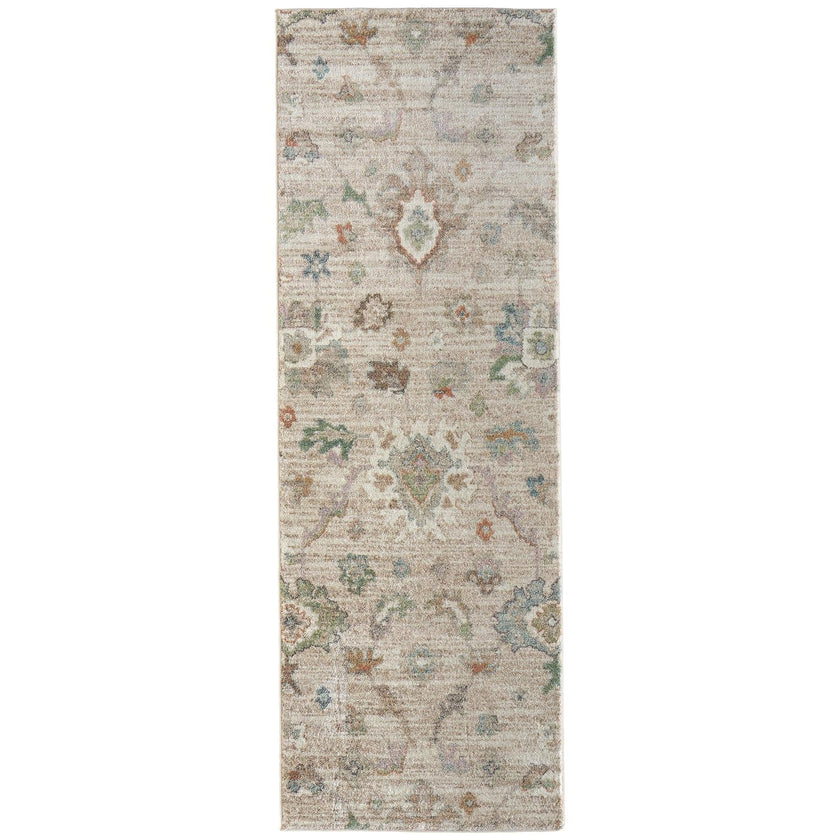 Feizy Dartmouth 39QKF Transitional Abstract Rug in Tan/Brown/Blue