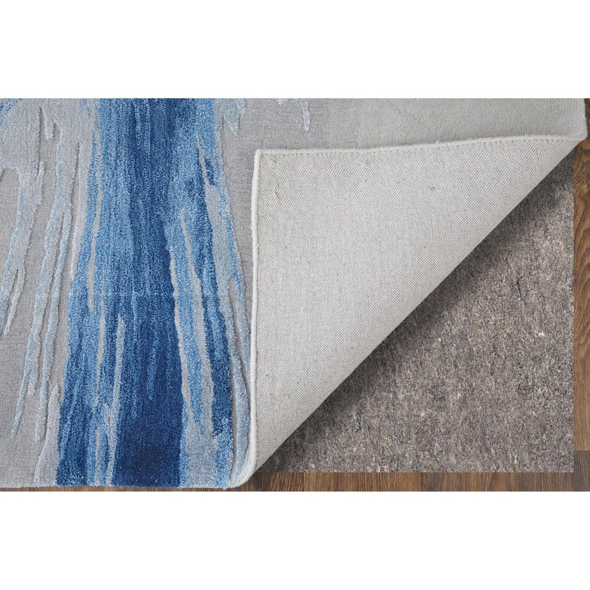 Feizy Kawai 8984F Modern Abstract Rug in Blue/Gray
