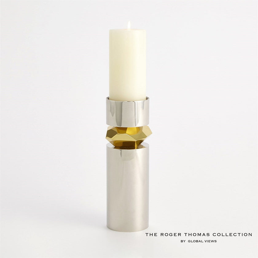 Global Views Romano Nickel Candle Holder