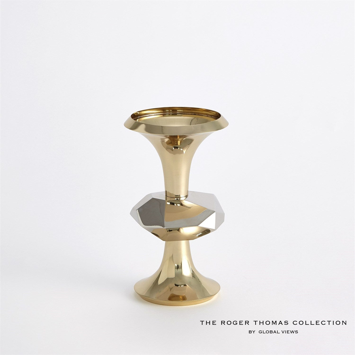 Global Views Gabriel Candle Holder - Brass