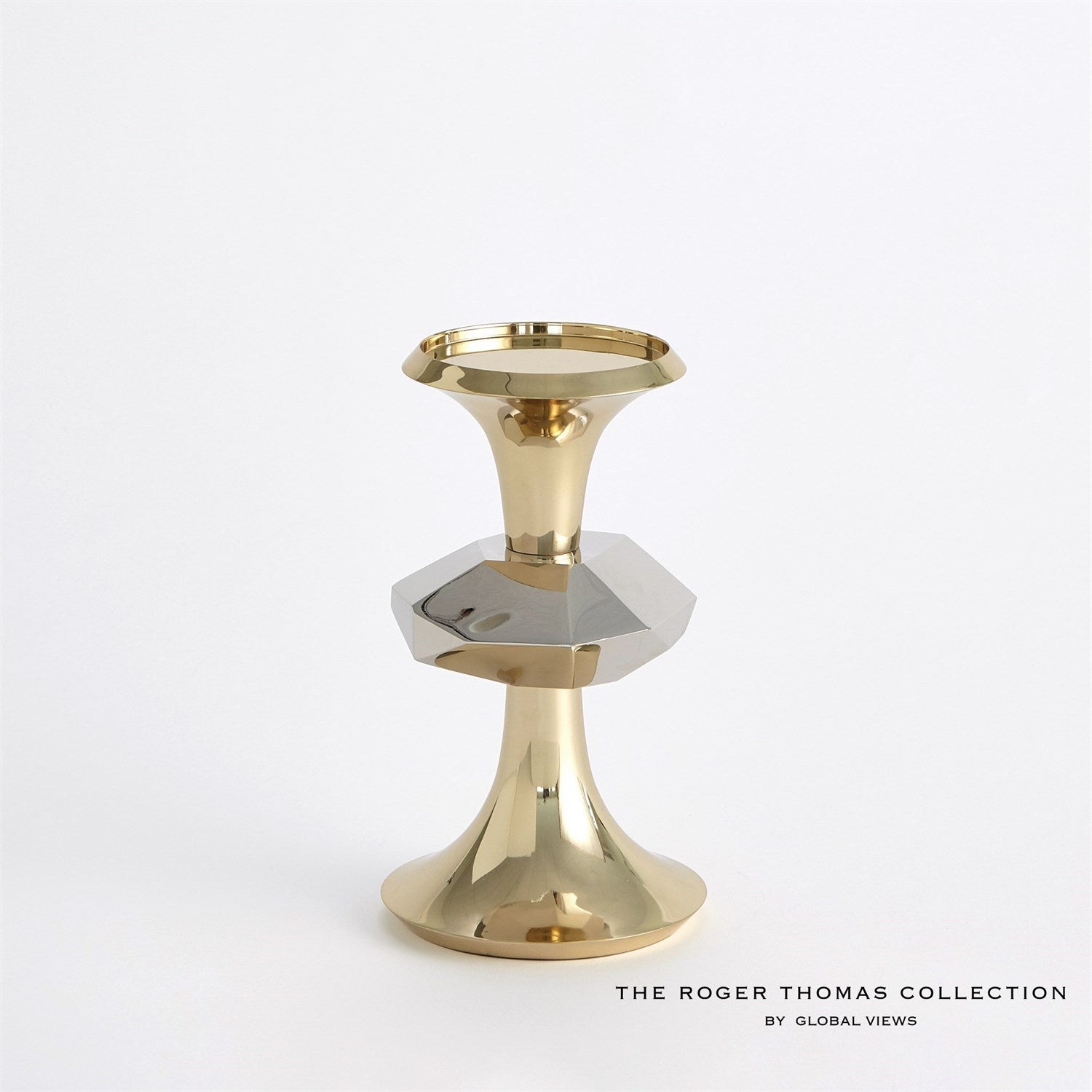 Global Views Gabriel Candle Holder - Brass