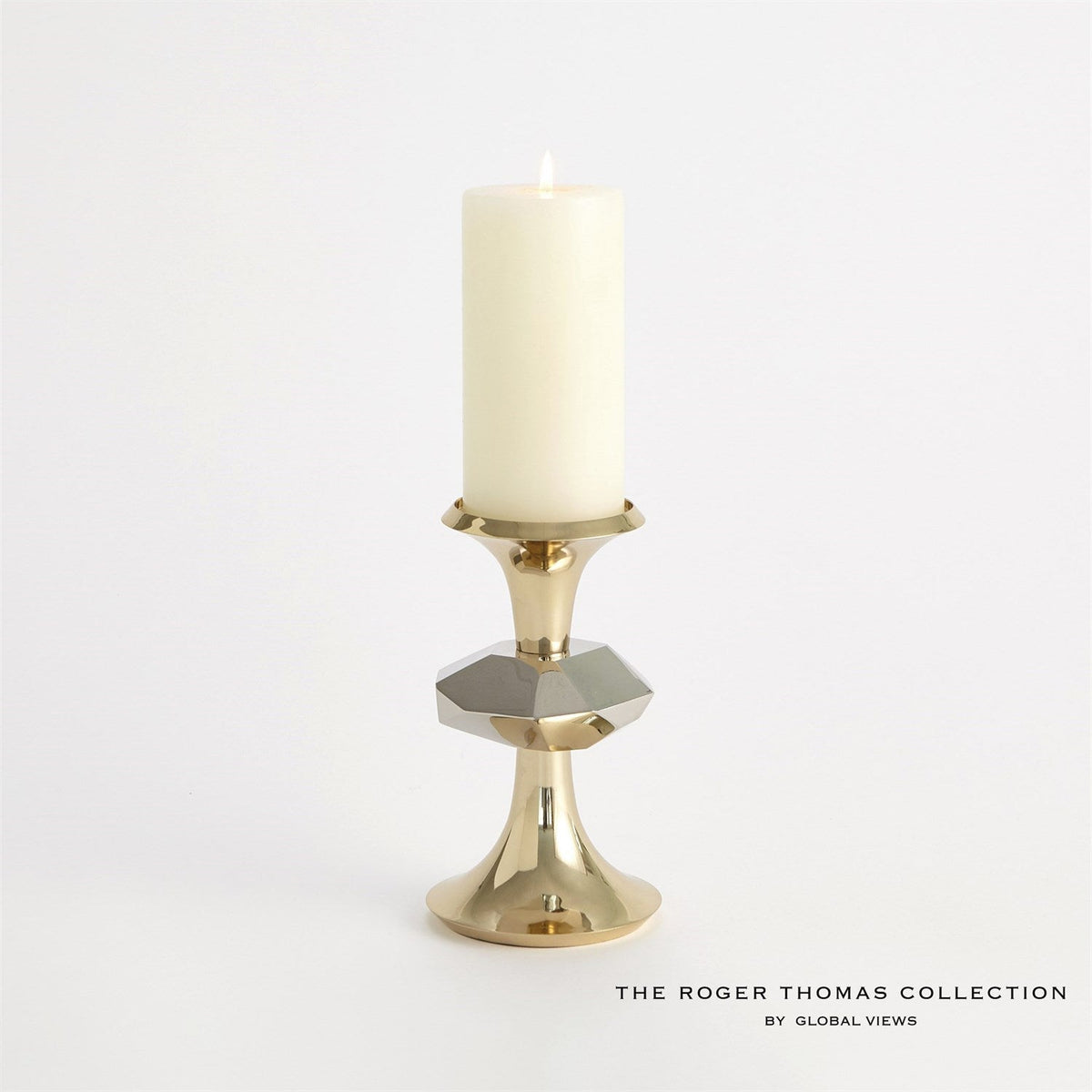 Global Views Gabriel Candle Holder - Brass