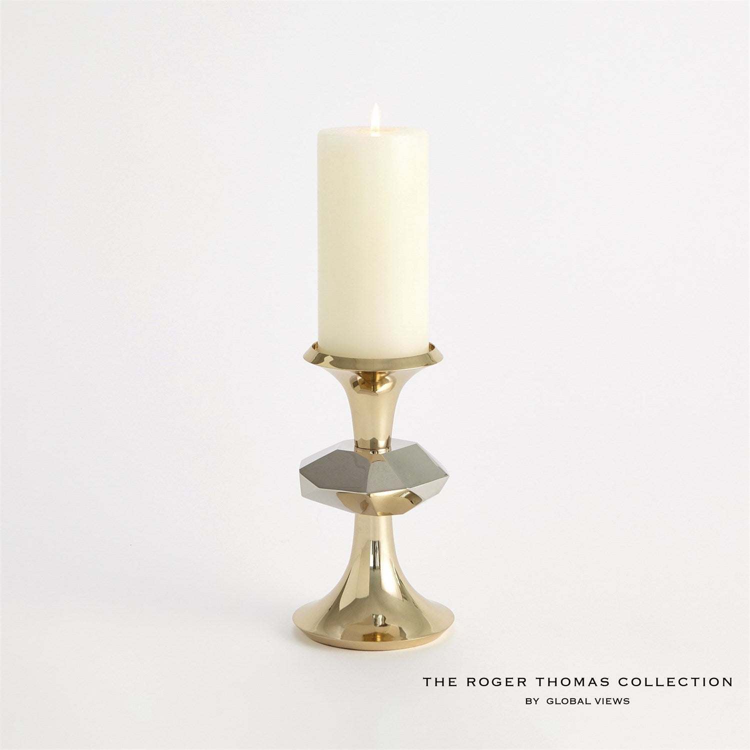 Global Views Gabriel Candle Holder - Brass