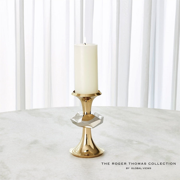 Global Views Gabriel Candle Holder - Brass