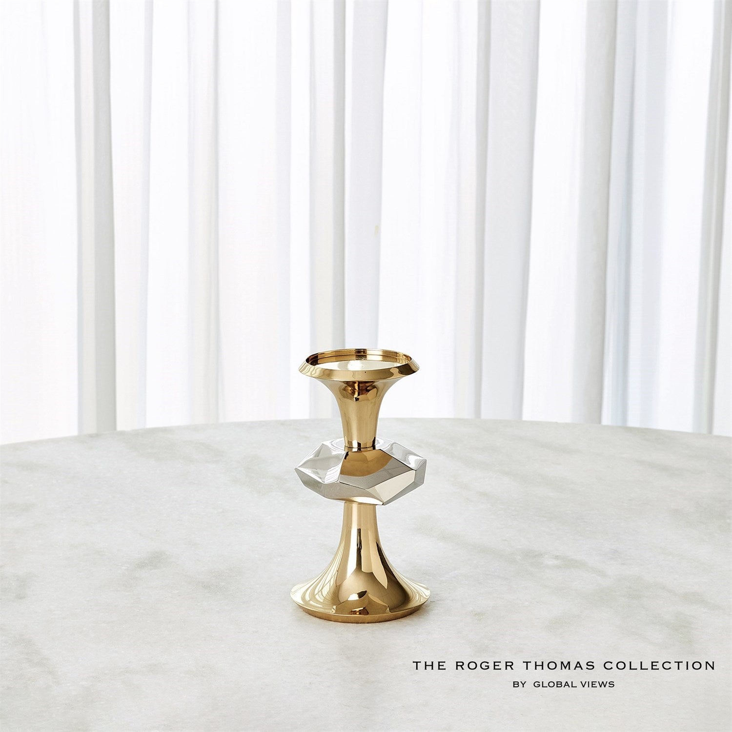 Global Views Gabriel Candle Holder - Brass