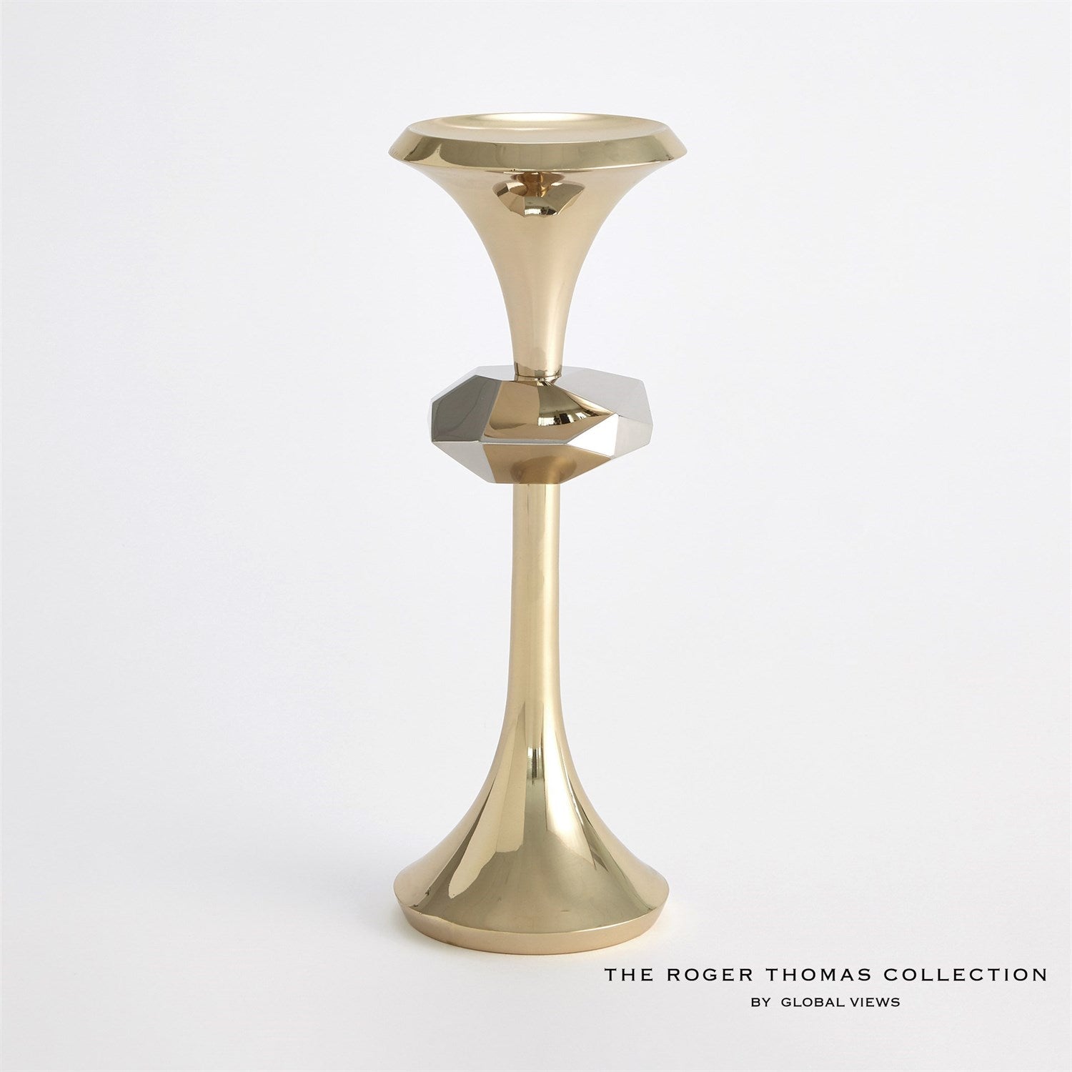 Global Views Gabriel Candle Holder - Brass