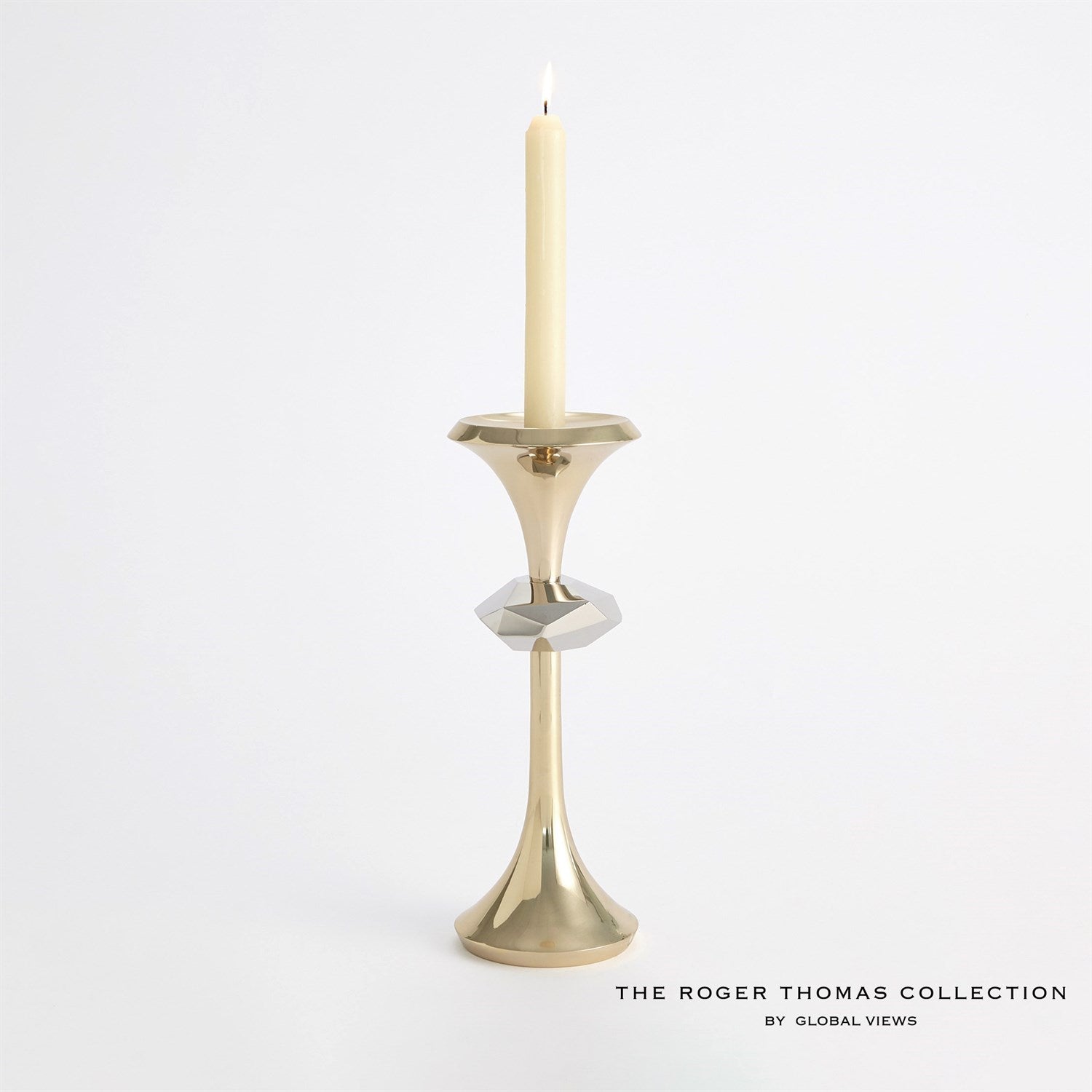 Global Views Gabriel Candle Holder - Brass