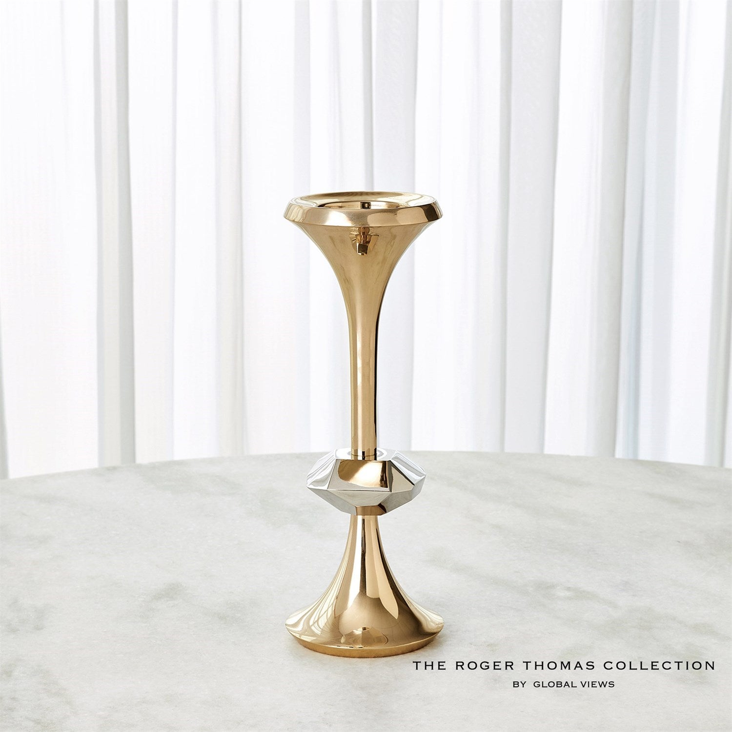 Global Views Gabriel Candle Holder - Brass