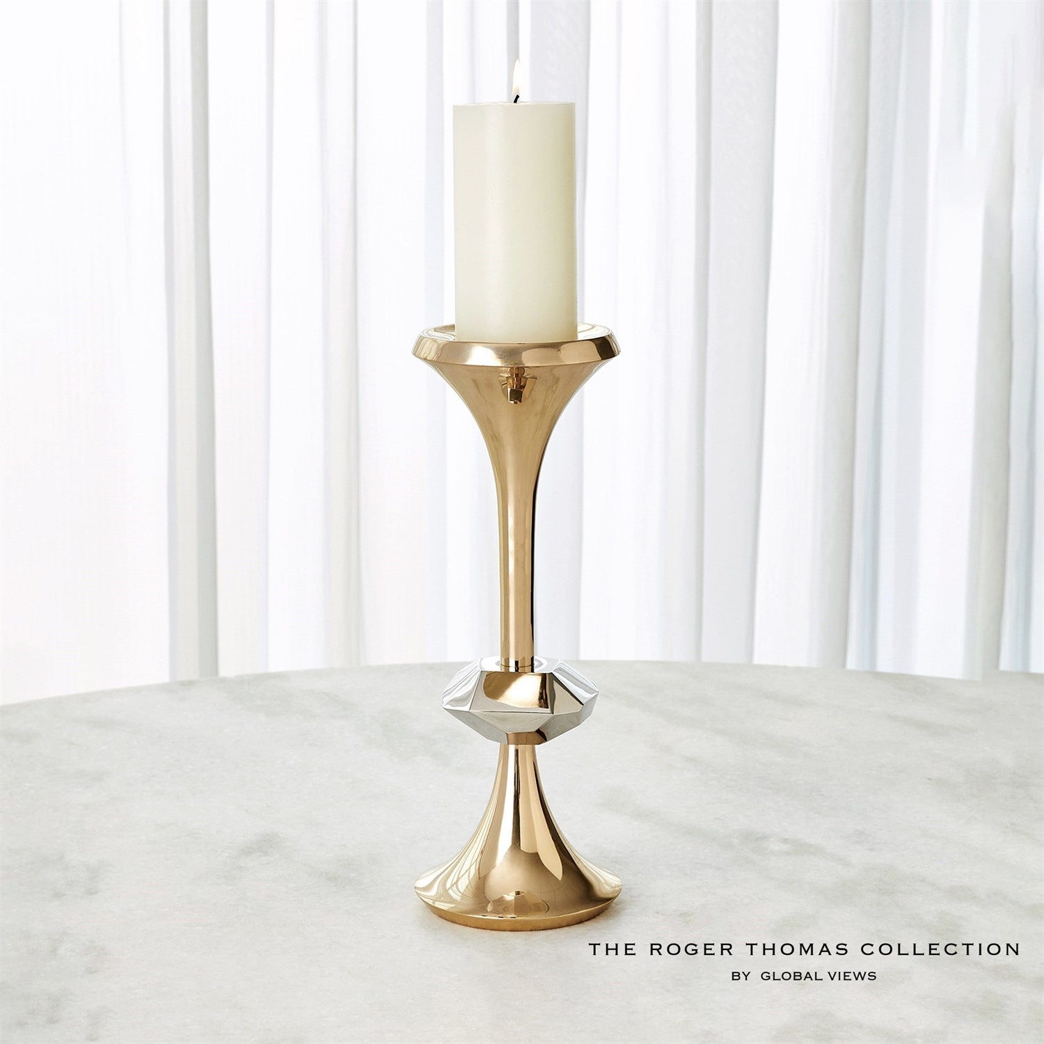 Global Views Gabriel Candle Holder - Brass