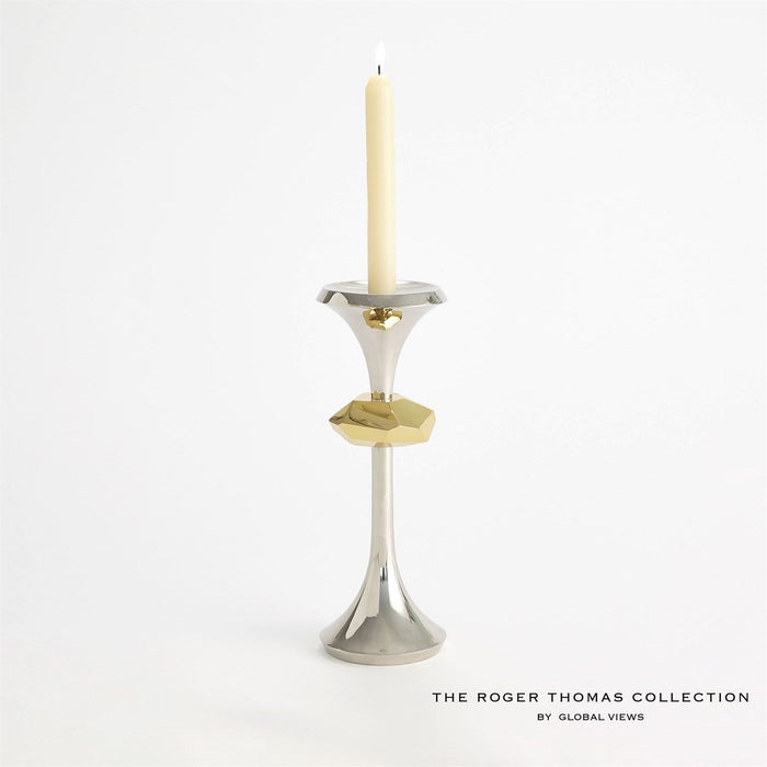 Global Views Gabriel Candle Holder - Nickel