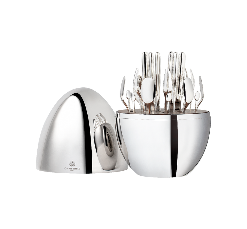 Christofle Mood Party 24-Piece Silver-Plated Flatware Set with Chest
