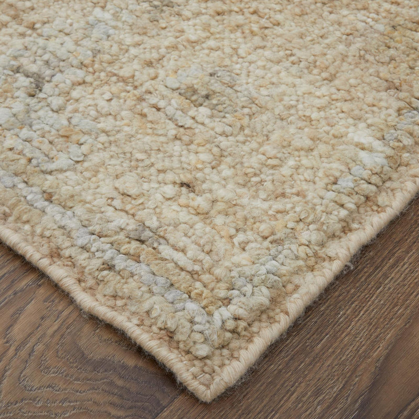 Feizy Grafton 69F8F Transitional Floral & Botanical Rug in Tan/Gray/Ivory