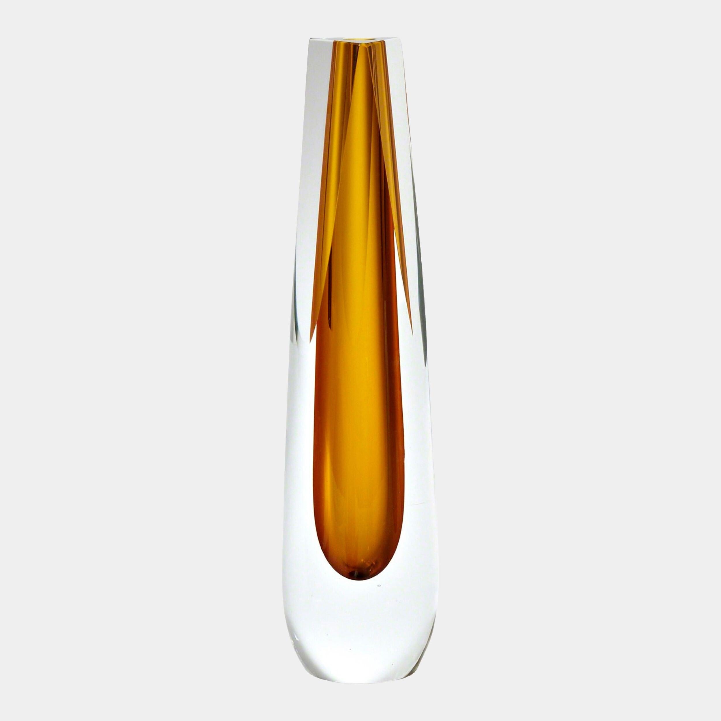 Global Views Triangle Cut Glass Vase