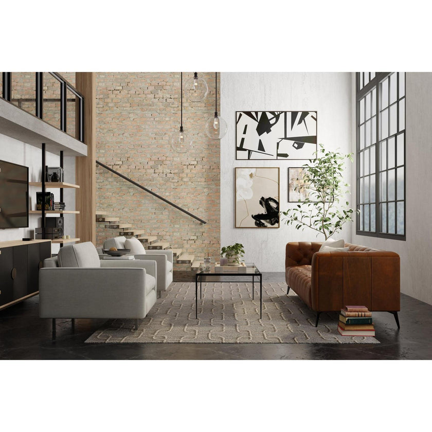 Feizy Kimball 8A35F Transitional Trellis & Lattice Rug in Gray/Taupe/Tan