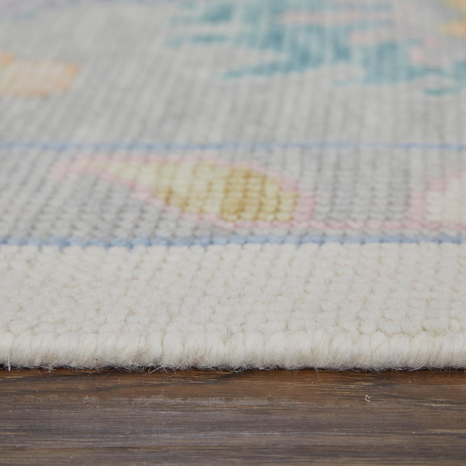 Feizy Karina 69G9F Transitional Floral & Botanical Rug in Ivory/Orange/Blue