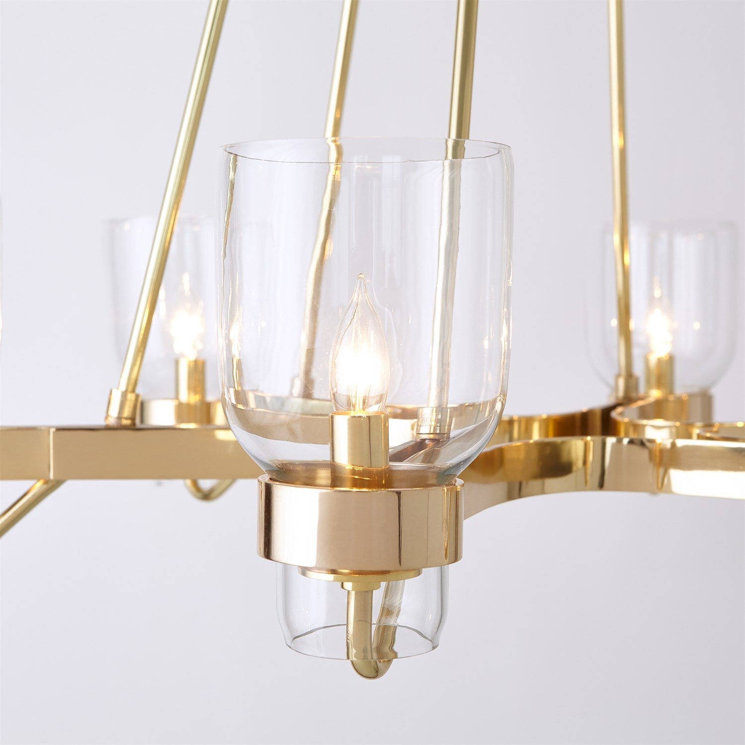 Global Views Six Light Chandelier - Shiny Brass