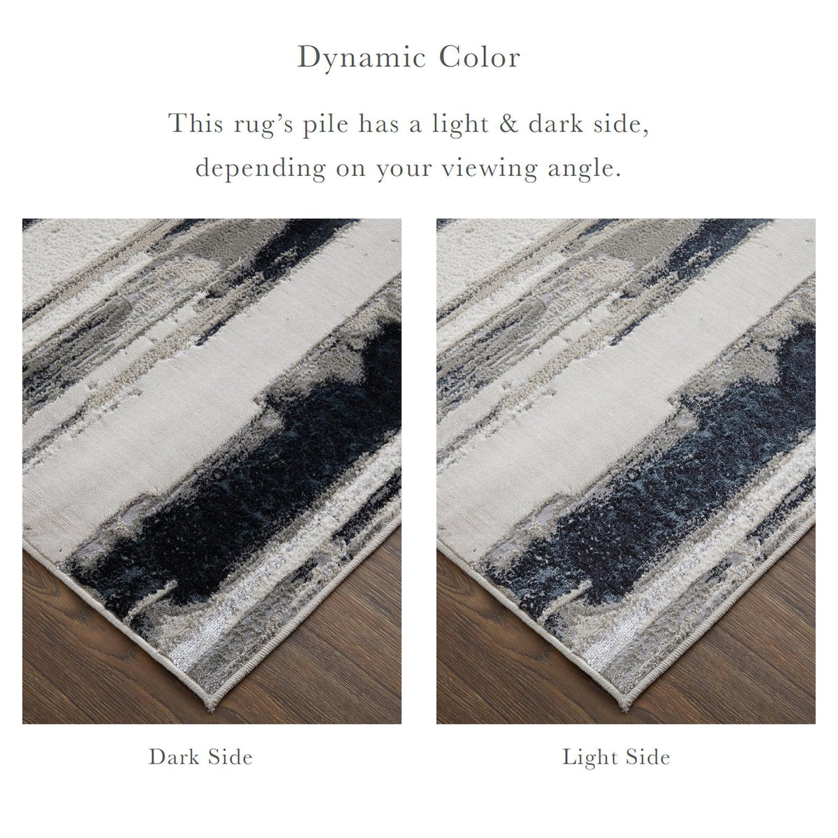 Feizy Micah 3049F Modern Abstract Rug in Silver/Gray/Black