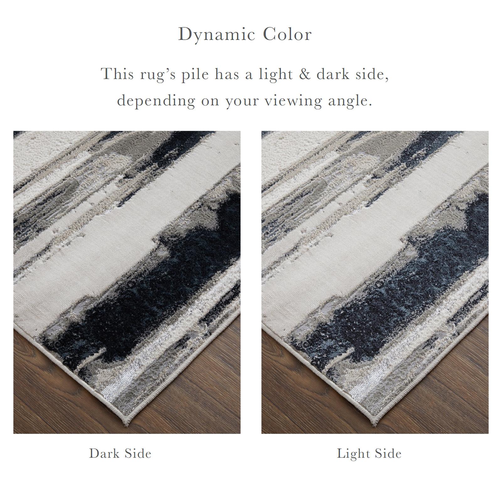 Feizy Micah 3049F Modern Abstract Rug in Silver/Gray/Black