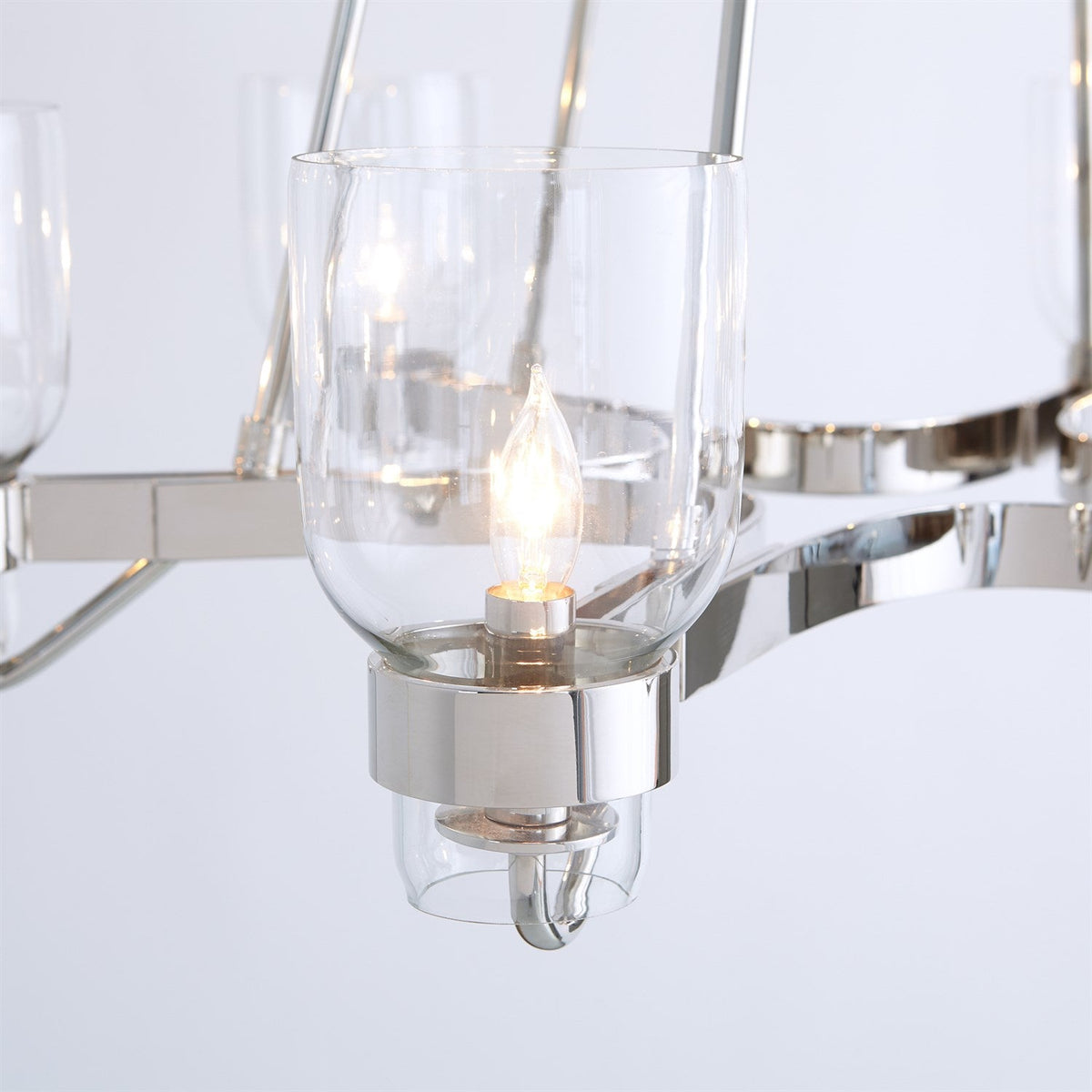 Global Views Six Light Chandelier - Shiny Nickel