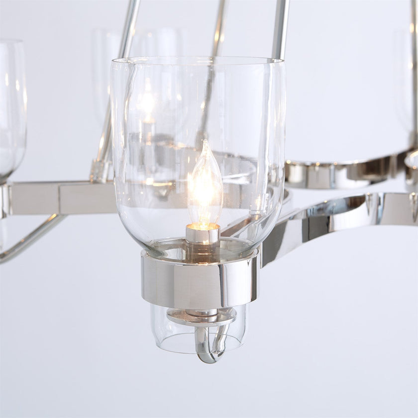 Global Views Six Light Chandelier - Shiny Nickel