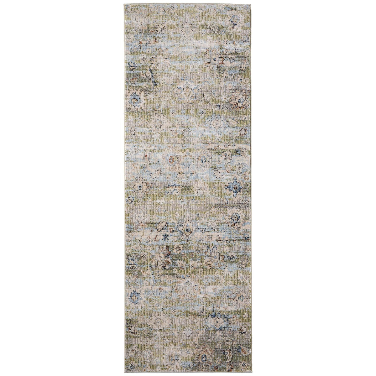 Feizy Melrose 39P3F Traditional Floral & Botanical Rug in Green/Ivory/Blue