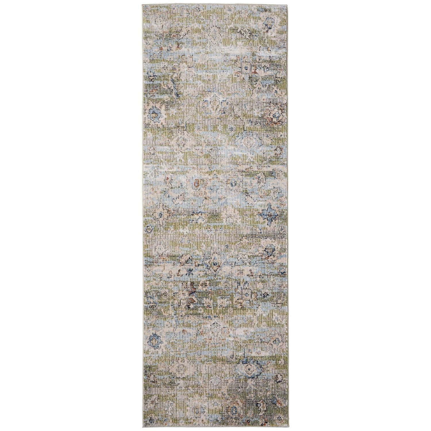 Feizy Melrose 39P3F Traditional Floral & Botanical Rug in Green/Ivory/Blue