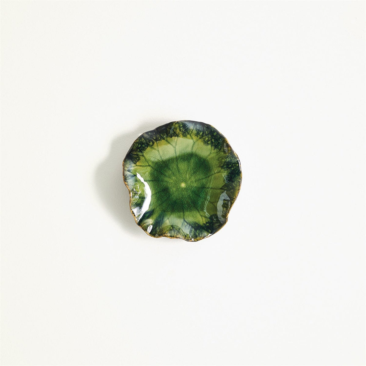 Global Views Green Free Formed Lily Plate