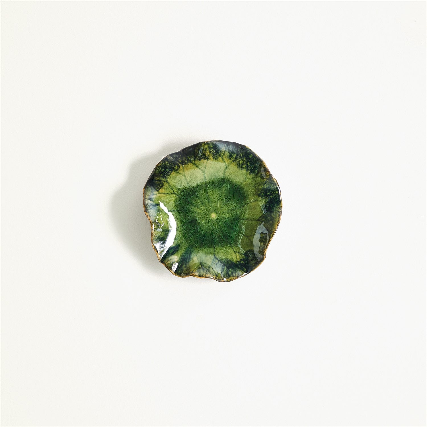 Global Views Green Free Formed Lily Plate