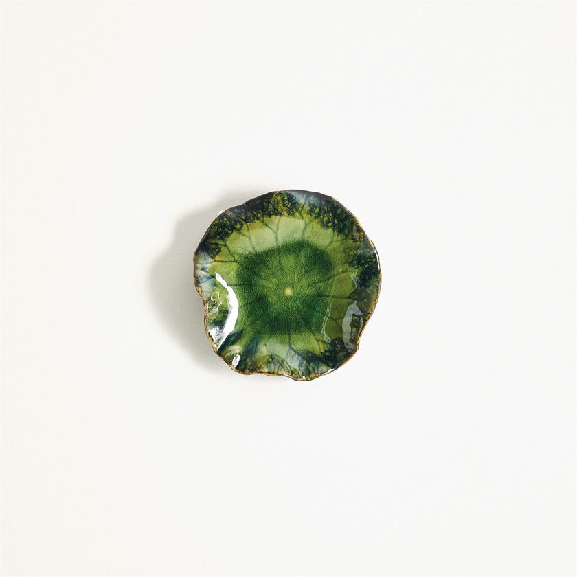 Global Views Green Free Formed Lily Plate