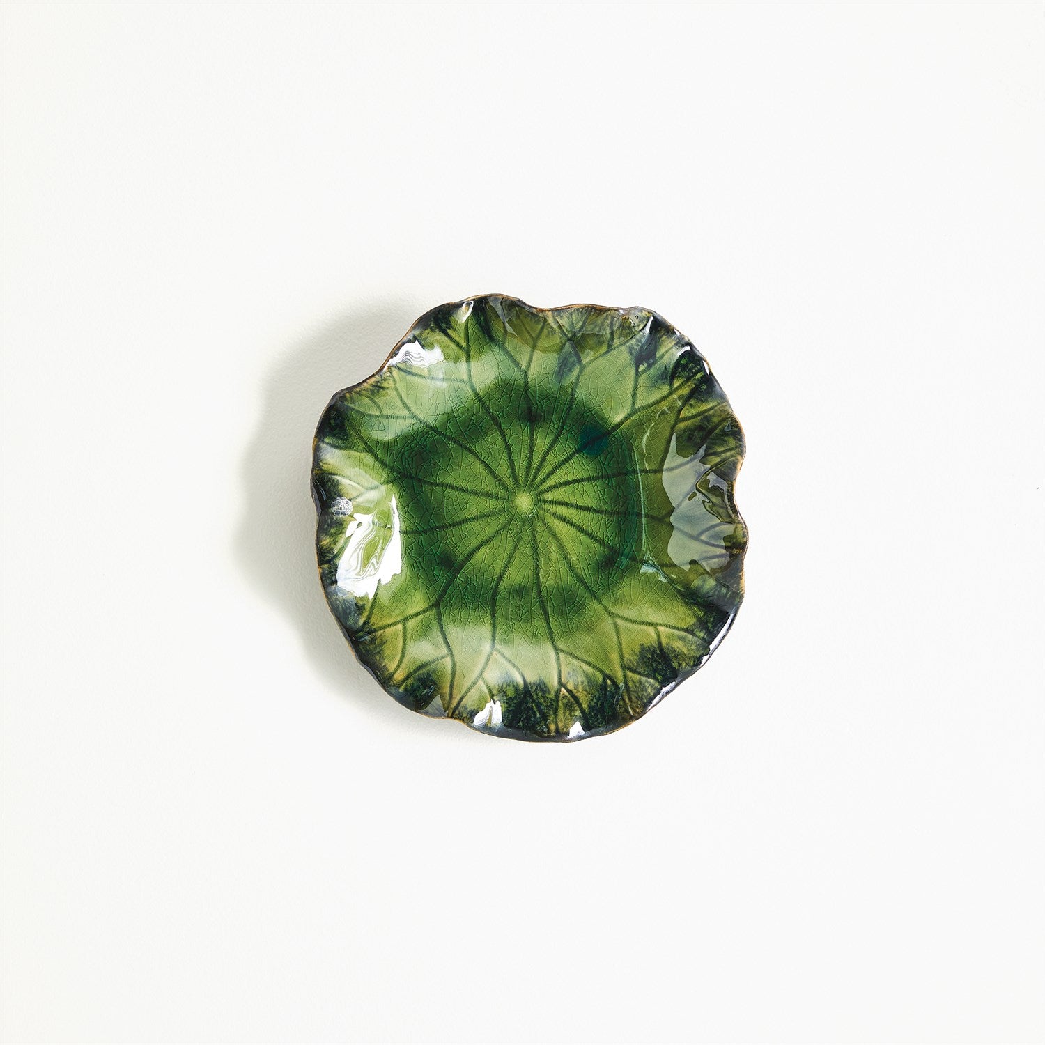Global Views Green Free Formed Lily Plate