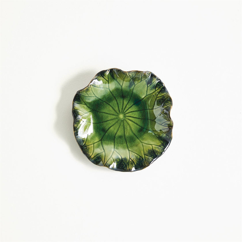 Global Views Green Free Formed Lily Plate